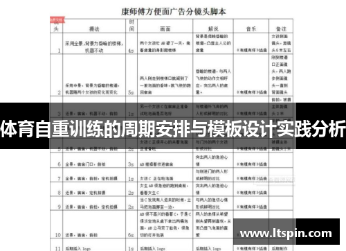 体育自重训练的周期安排与模板设计实践分析